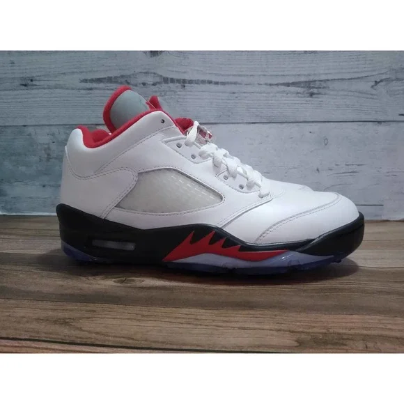 Jordan 5 Low Fire Red 2020 Retro Golf Shoes Rare NEW Size 6.5